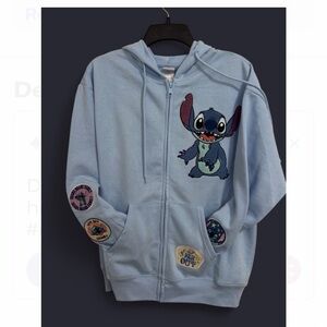 Disney Blue Hoodie with Stitch Design